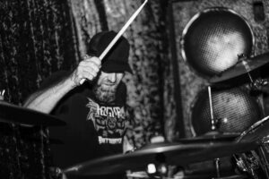 Ruckus Proffit playing drums